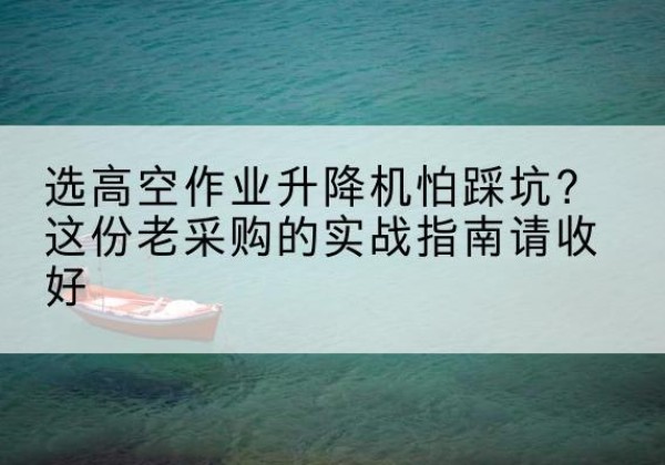 应城高空作业升降机厂家推荐-选高空作业升降机怕踩坑？这份老采购的实战指南请收好