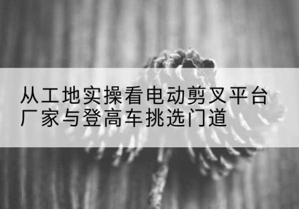 应城电动剪叉升降平台厂家-从工地实操看电动剪叉平台厂家与登高车挑选门道